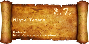 Migra Tamara névjegykártya